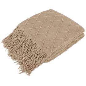 Pavilia 840168305599 Tan Taupe Knit Throw Blanket For Couch Bed Soft Knitted Farmhouse So