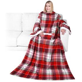 Pavilia 840168309016 Wearable Fleece Blanket With Sleeves Cozy Plush Throw For Adults Gift Idea
