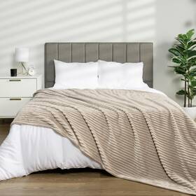 Pavilia 840168310319 Soft Fleece King Bed Blanket Taupe Tan Camel Large Fuzzy Plush Flannel B