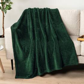 Pavilia 840168310425 Super Soft Fleece Throw Blanket Emerald Green Luxury Fuzzy Plush Flannel Thr