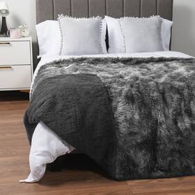 Pavilia 840168312610 Gray Fluffy Bed Blanket Queen Size Fuzzy For Women Men Furry Plush