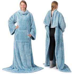 Pavilia 840168314690 Fluffy Blanket With Sleeves For Women Men Adults Wearable Plush Soft