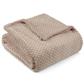 P-b3010wfx-tp Pavilia Tan Taupe Throw Blanket For Couch Twin Bed Soft Fleece Throws Sofa Chair
