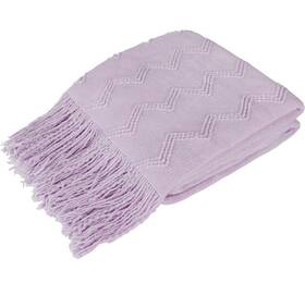 P-b3017 Pavilia Lavender Purple Fringe Throw Blanket 50 X 60 New In Bag