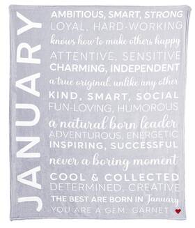 Pavilion Gift Company 664843535121 January - Birth Month Royal Plush Blanket Birthday Throw