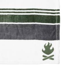 68695 Pavilion Gift Company 50 Inch X 60 Striped Green White Gray Embroidered Bonfire Throw Royal Plush So