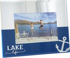 68936 Pavilion Gift Company - Lake Life 6 Inch X 4 Horizontal Landscape Silver Blue