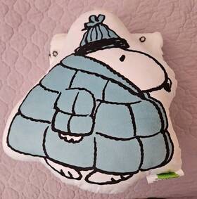 A1342c Peanuts Snoopy Pillow And Throw Set 40 Inch X 50 Woodstock Puffy Jacket Winter Theme Nwt