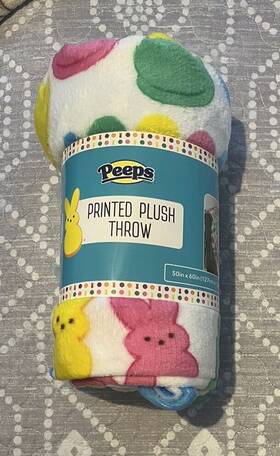 Peeps 195464421345 Printed Plush Throw Blanket 50 Inch X 60 Brand New Htf