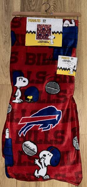 Pegasus Sports 196882200727 Peanuts Buffalo Bills Nfl Super Soft Plush Throw Blanket 60 X 70 Nwt Red Snoopy