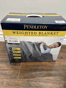 Pendleton 008889150045 Weighted Blanket 48 X 72 Blue 15lbs New With Box