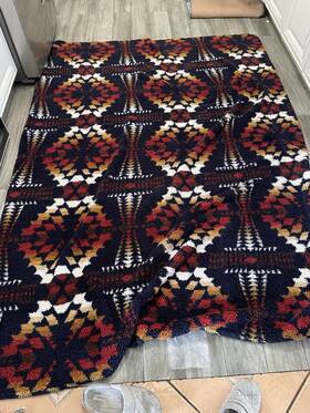 Pendleton 008889230587 Southwestern Aztec Sherpa Fleece Blanket Legend Lake Navy 86 Inch X 64