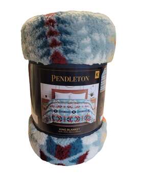 Pendleton 008889285037 Sherpa Soft Fleece Throw Blanket King Size 112x92 Legend Lake Aqua New