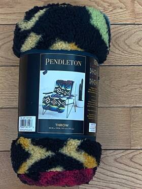 Pendleton 008889285198 Coyote Butte Black Sherpa Throw 50 In X 70 Aztec Print - Nwt