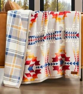 Pendleton 008889395996 Reversible Plush Throw - 50 Inch X 70 1 Legend Lake Grey