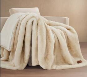 1916246 Pendleton Frye Luxe Faux Fur Throw Plush 60 Inch X 70 Cream Silky Soft Feel Polyester New