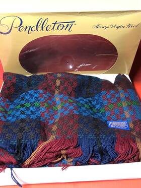 Z280-144 Pendleton 100% Virgin Wool Made In Usa Occasional Throw 68x52 Blanket