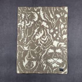 Zd6009-53059 Pendleton Beaver State Reversible Wool Baby Blanket Animal Print Brown Usa