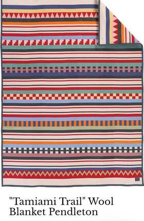 Ze493-52868 Pendleton Tamiami Trail Jacquard Robe Wool Cotton Blanket 64x80 Geometric Multi