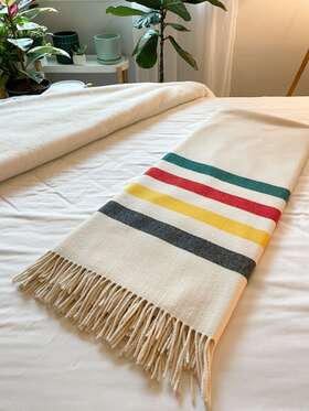 Zf133-50717 Pendleton Glacier National Park 5th Avenue 100% Wool Throw Blanket Fringe