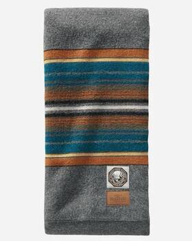 Zf133-53569 Pendleton National Park Throw Blanket Olympic Grey 54 X 76 Inch 100% Wool Usa Made
