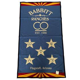 Zg794-52930 Pendleton Babbitt Ranches Saddle Blanket Wool Flagstaff Arizona Blue 34x60