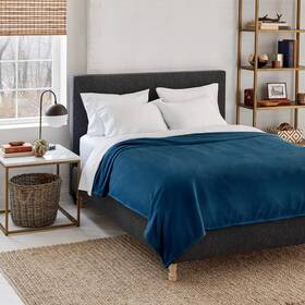 876977 Perfect Fit Eddie Bauer Cabin Comfort Plush Heated Electric Warming Blanket Queen Peacoc