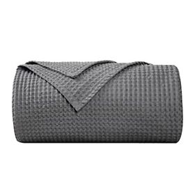 Phf 100% Cotton Waffle Weave Blanket King Size 104inch X 90 -summer