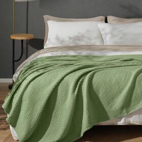 Phf 1cc912-jj439 Pre-washed 100% Cotton Waffle Weave Blanket Twin 66 Inch X 90 Loden Green