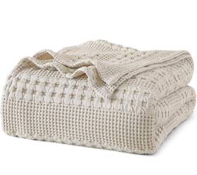 Phf 313049973915 100% Cotton Waffle Weave Blanket Twin Size Soft Lightweight Breathable Cozy