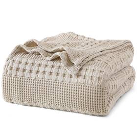 Phf 956867704794 100% Cotton Waffle Weave Blanket Queen Size For Bed Lightweight Washed Cotto