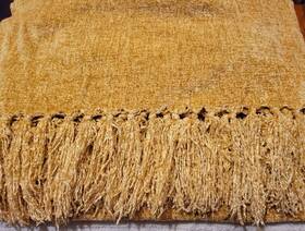 2483835 Pier 1 Imports One Decorative Throw - Gold With Fringe 50x60 Medium