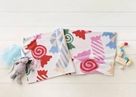 097024207 Pillowfort 48 Inch X58 Holiday Candy Knit Kidsft Christmas Throw Blanket Target New