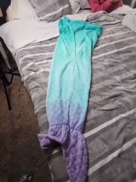 Pillowfort 730440428088 Mermaid Tail Kids Throw Blanket Purple Aqua Soft Plush Fleece Target
