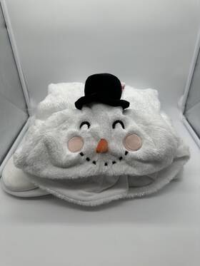 Gw221114 Pillowfort Snowman Hooded Blanket With Built-in Hand Mitts 40 In X 50 Open Bag