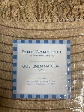 Pine Cone Hill 614099551710 Annie Selke Co Throw Gobi 100% Linen Natural 50 Inch X70 Nwt
