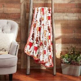 Pioneer 791551435150 New Woman Ranch Dance Velvet Plush Throw Crocheted Trim 50 Inch X72