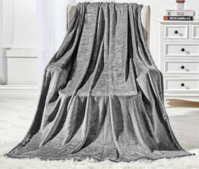 Plazatex 804028112475 Microplush And Microfiber All Season Hydrophobic Polyester Solid Throw