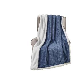 Plazatex 804028155755 Louvre Plush All Season 50 Inch X60 Blue Throw