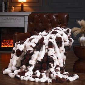 Pluushuu 799849426668 Faux Fur Throw Blanket For Couch Fluffy Fuzzy Plush Bubble