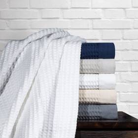 Pointehaven 810001157432 Long Staple Soft 100% Cotton Waffle Blanket - 300 Gsm Hypoallergenic Brea