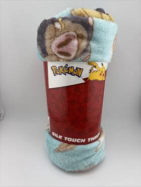 Pok Mon 190604824796 Pokemon Light Blue 40 X 50 Inch Silk Touch Throw Blanket Bnwt Free Shipping