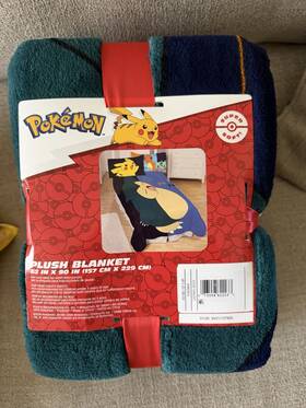 Shk-pkm1-1006 Pok Mon Super Soft Plush Blanket 62 X 90 Blue/green Pikachu Snorlax