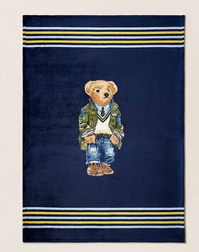 Polo Ralph Lauren 886087456998 Nwt Heritage Bear Fleece Throw Blanket
