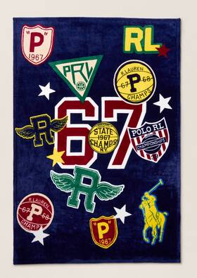 Polo Ralph Lauren 886087499315 Nwt Pembroke Varsity Logo Big Pony 50 Inch X 70 Fleece Blanket