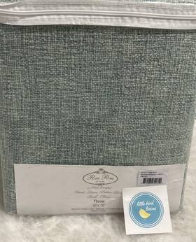 Pom By Hilde Leiaghat 810084600610 At Home Throw Blanket Sky Humboldt Linen/cotton/fleece Blue 50 X 70 New