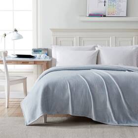 Ushsee1227034 Poppy & Fritz Ultra Soft Cozy Twin Blanket Plush All-season Bedding - Solid Blue Color