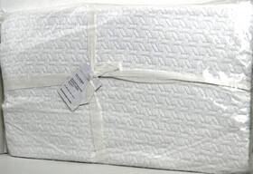 129469 Pottery Barn Basket Weave Matelasse Coverlet F/q 92 Inch L X 88 W White Nwt