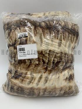 1379474 Pottery Barn Faux Fur Ruched Throw Blanket Caramel Ombre 50 X 60 In #z1185