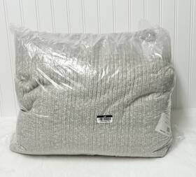 138093 Pottery Barn Ribbed Faux Fur Blanket Natural Queen 92x96